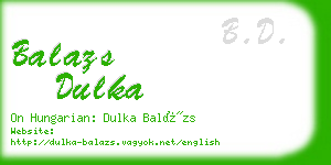 balazs dulka business card